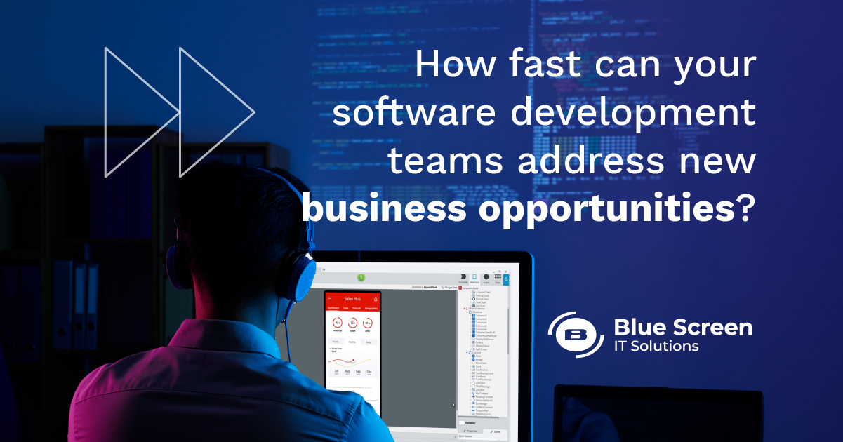 Com que rapidez suas equipas de desenvolvimento de software podem abordar novas oportunidades de negócios?